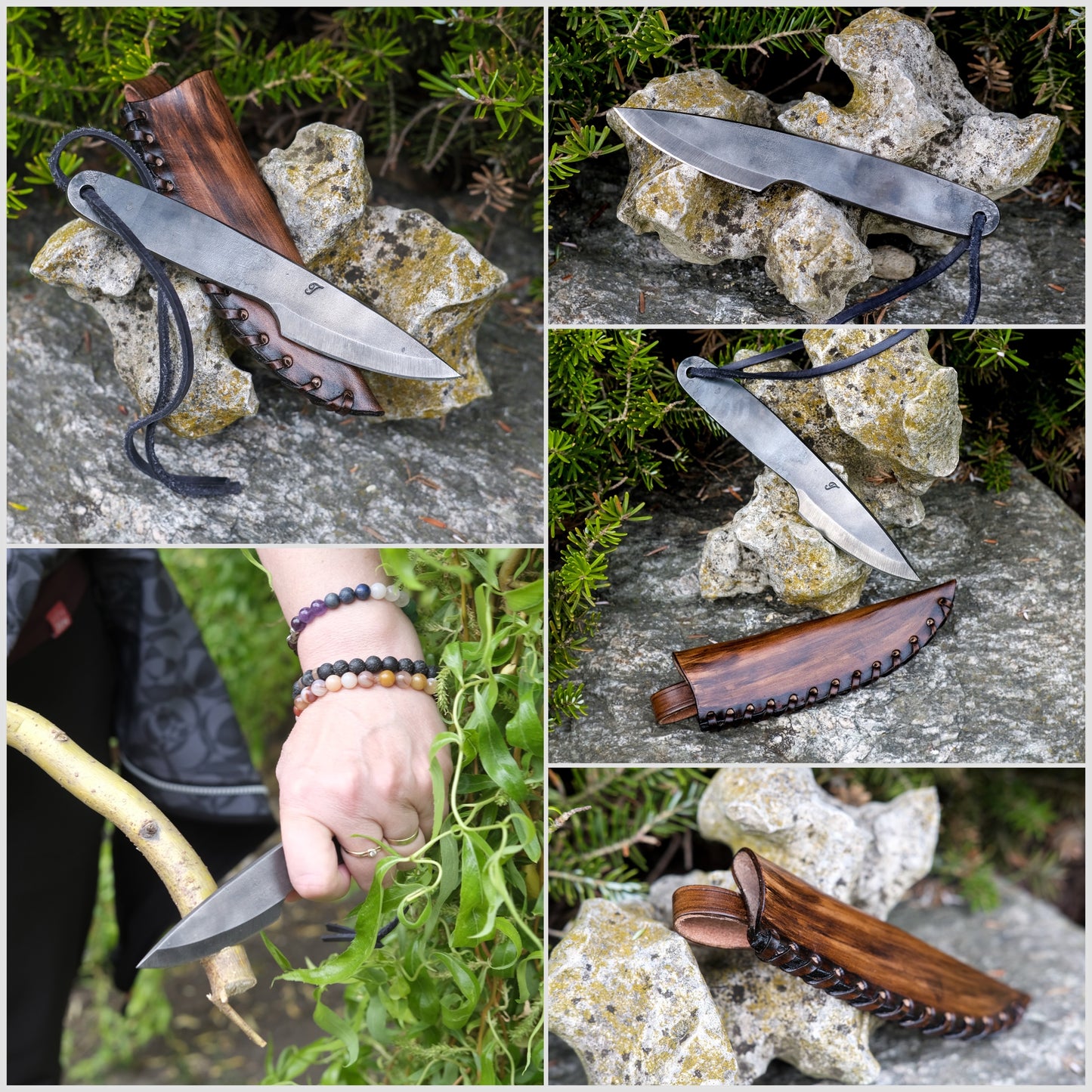Kovaný vikingský nůž Dagr s pochvou