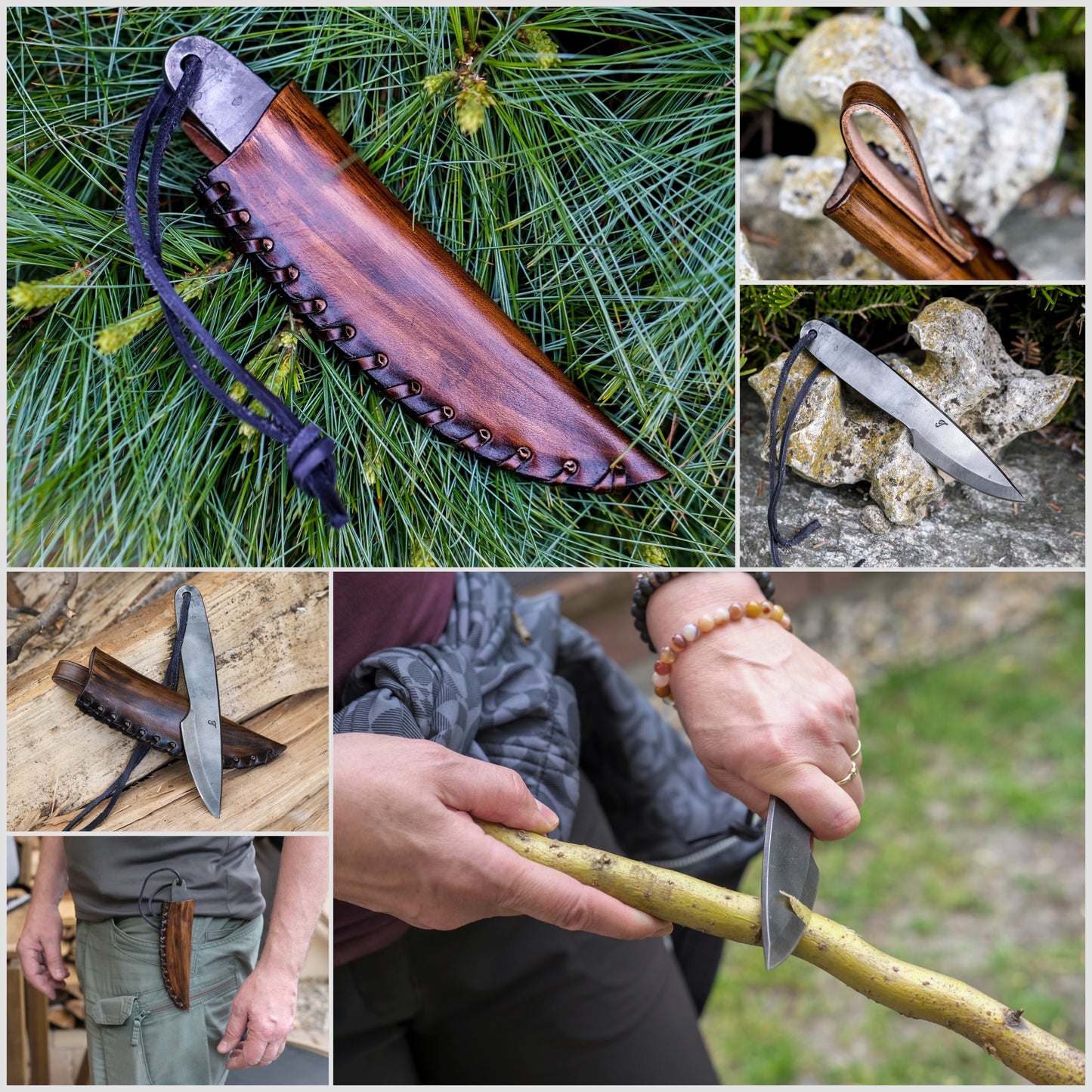 Kovaný vikingský nůž Dagr s pochvou
