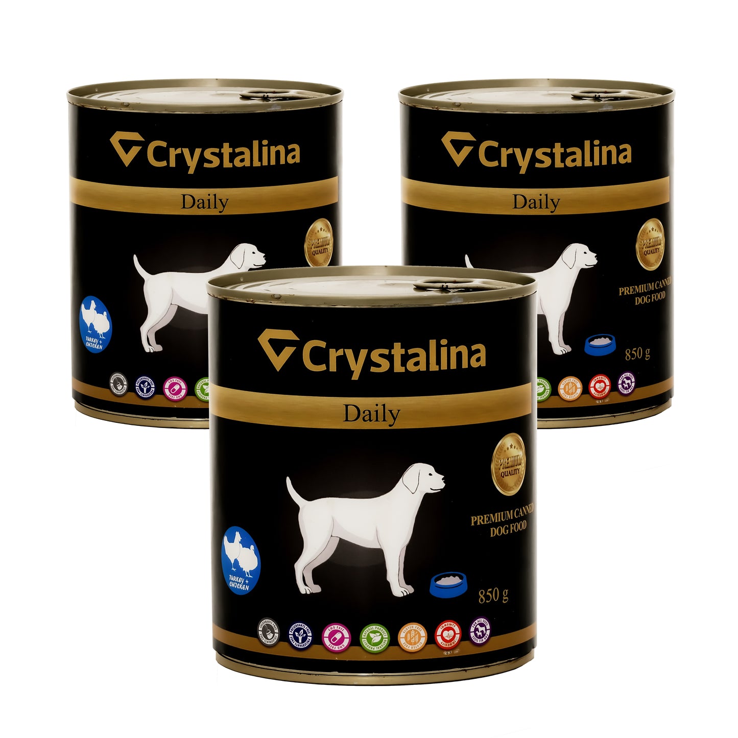 Crystalina Daily krůtí & kuřecí, 850 g