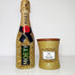 Moët & Chandon Brut Imperial MINI with rhinestones + WoodWick Tamarin & Fruits candle