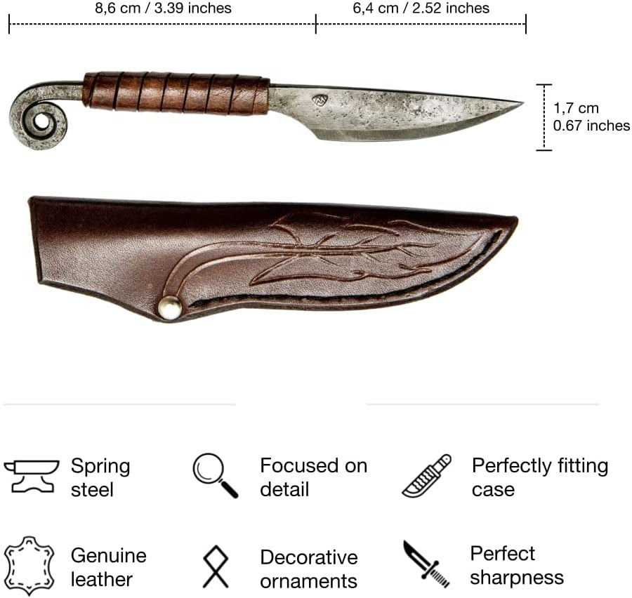 Kovaný keltský nůž Letter s pochvou