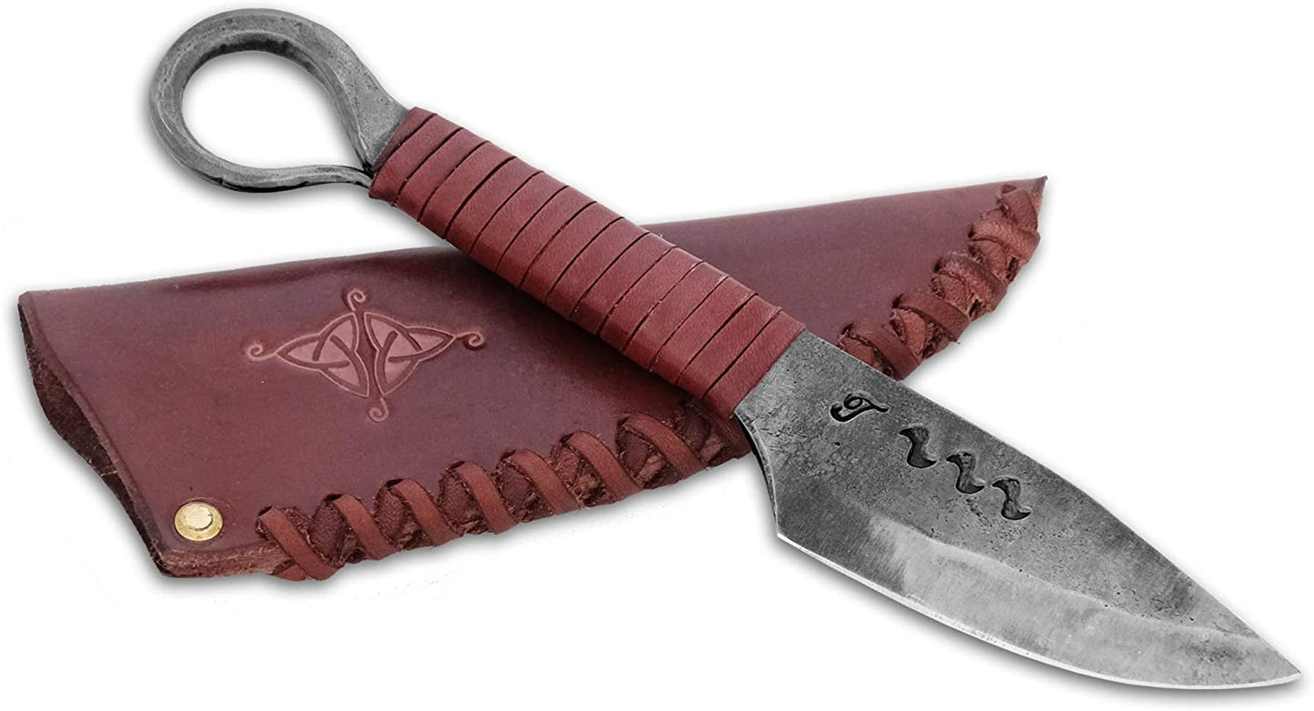 Kovaný keltský nůž Okoun s pochvou