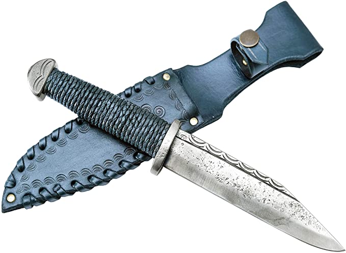 Leif forged viking sax with scabbard