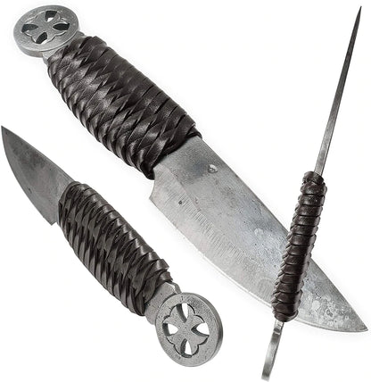 Forged Celtic knife Templar with scabbard