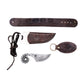 Ensemble unique - couteau celtique forgé Mini bélier avec fourreau, bracelet et porte-clés