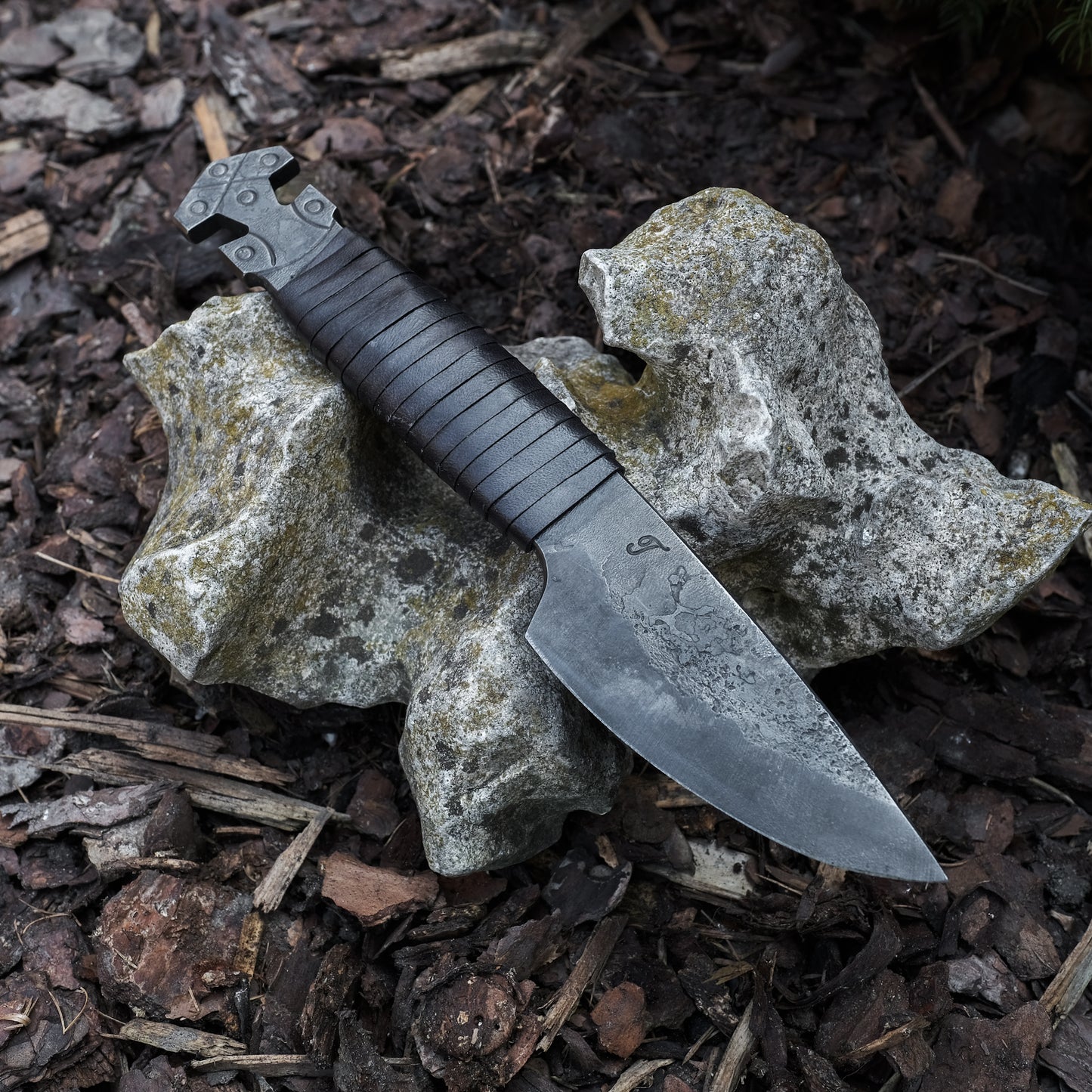 Forged Celtic Thor knife with scabbard