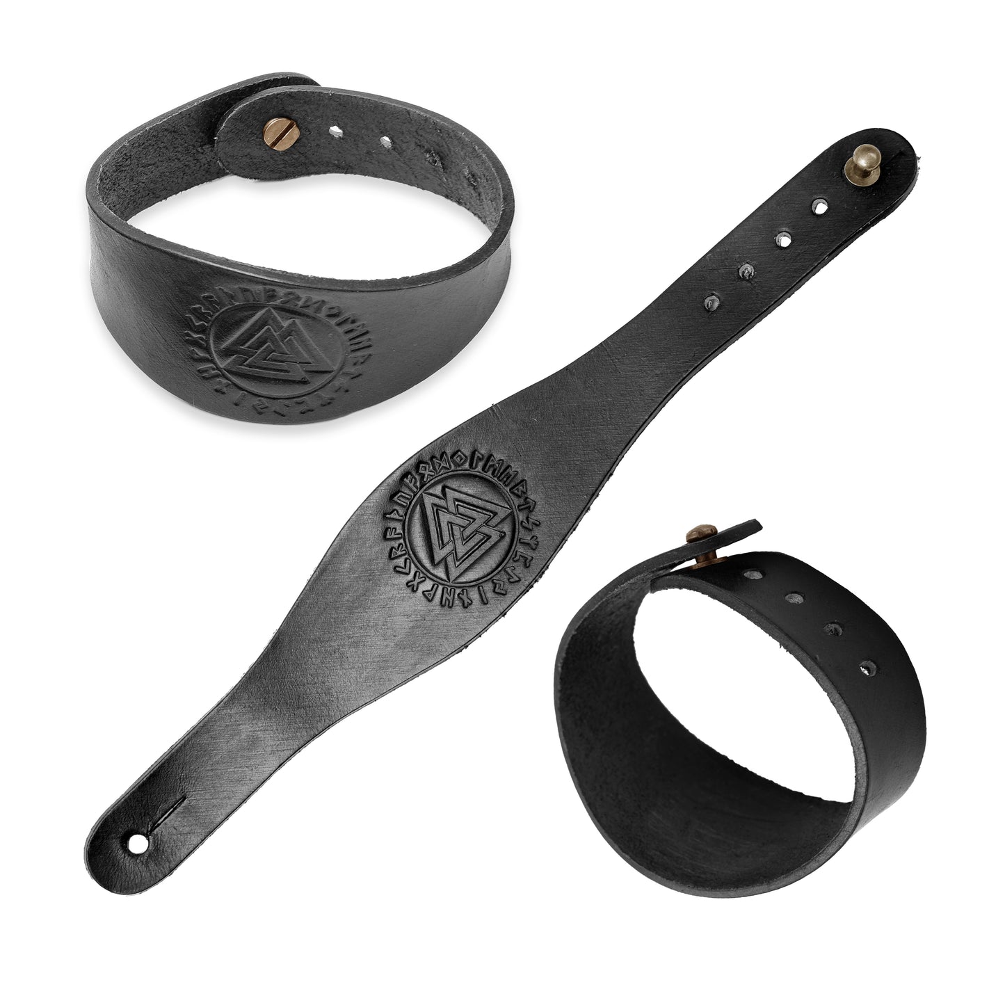 Unique set - forged Celtic Thor knife with scabbard, bracelet and key ring