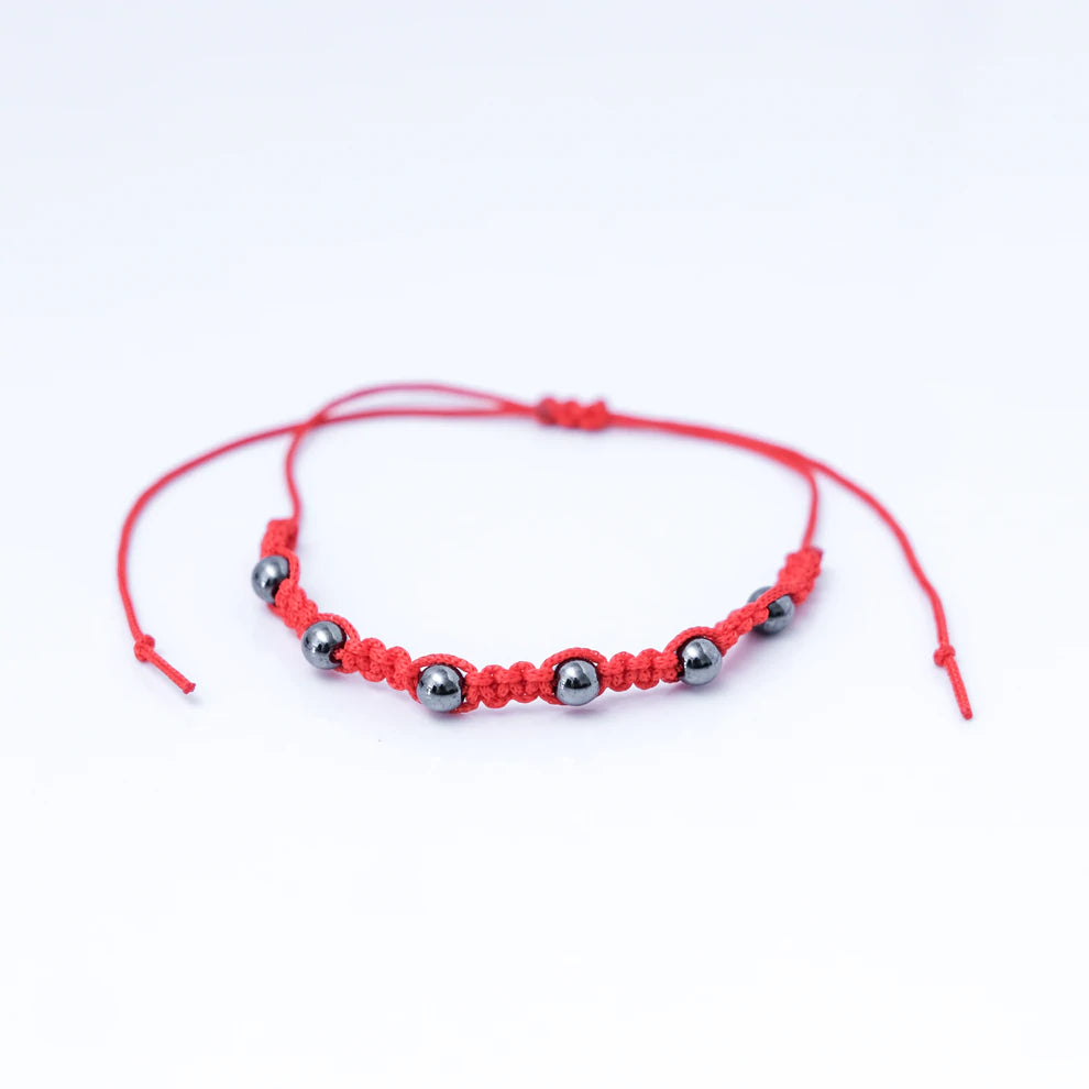 Stylish braided Kabbalah bracelet with hematite beads