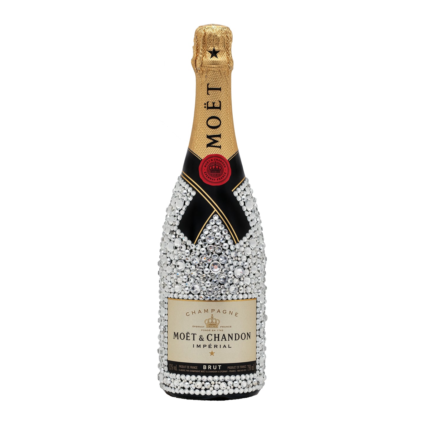 Moët & Chandon Brut Imperial decorated with cut glass stones
