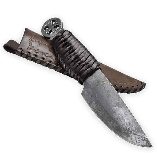 Forged Celtic knife Templar with scabbard