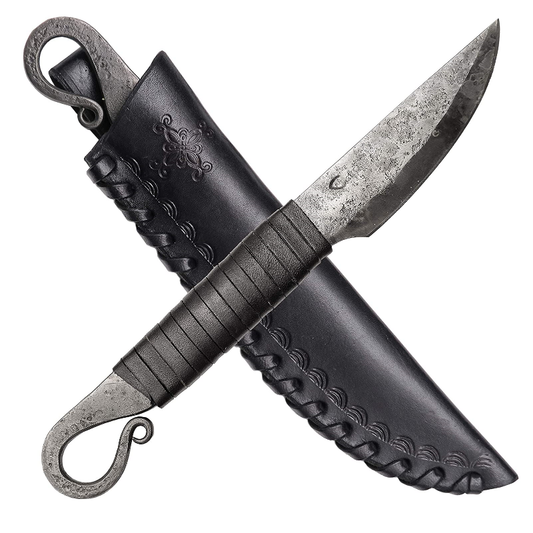 Couteau celtique forgé Voluta avec fourreau